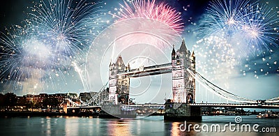 celebration of the New Year in London, UK Stock Photo