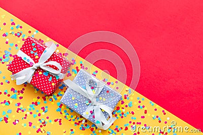 Celebration,party backgrounds concepts ideas with colorful gift box present Stock Photo