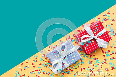 Celebration,party backgrounds concepts ideas with colorful gift box present Stock Photo