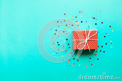 Celebration, party backgrounds concepts ideas with colorful gift box Stock Photo