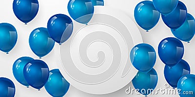 Celebration party banner with Blue color balloons background. Sale Vector illustration. Grand Opening Card luxury greeting rich. f Vector Illustration