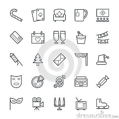 Celebration and Party Cool Vector Icons 3 Stock Photo