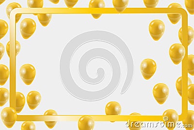 Celebration party gold balloons confetti for party invitation Vector Illustration