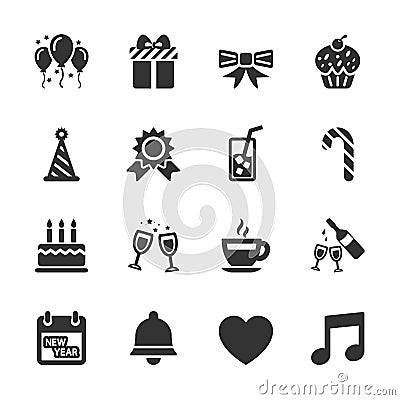 Celebration and party icon set, vector eps10 Vector Illustration