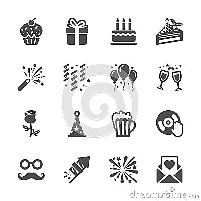 Celebration and party icon set 3, vector eps10 Vector Illustration