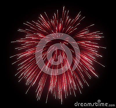 Celebration: red festive fireworks Stock Photo