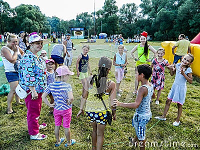 The celebration of a Russian military holiday - the day of airborne forces on 2 August 2016 in the village Kremenskaya Kaluga Editorial Stock Photo