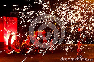 Tongliang Fire Dragon to celebrate Chinese Spring Festiva Editorial Stock Photo