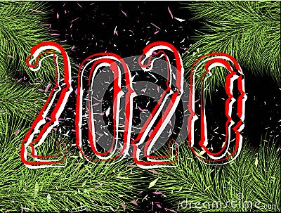 Celebration template. Vector christmas template. Pine, spruce, christmas tree. Abstract 2020 for banner design. Vector graphic Vector Illustration