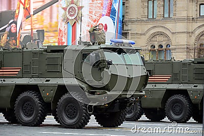 Celebration of the 72th anniversary of the Victory Day WWII. Mine-Resistant Ambush Protected MRAP armored vehicles Typhoon-K Editorial Stock Photo