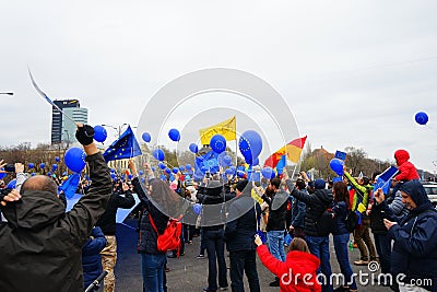 Celebration of 60 years of European Union in Bucharest, Romania Editorial Stock Photo