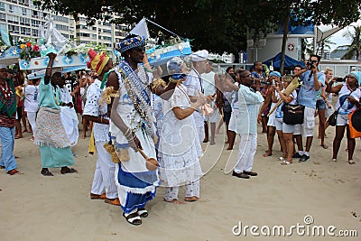 Celebrations of Yemanja at Copacabana Beach Editorial Stock Photo