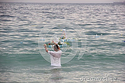 Celebrations of Yemanja at Copacabana Beach Editorial Stock Photo