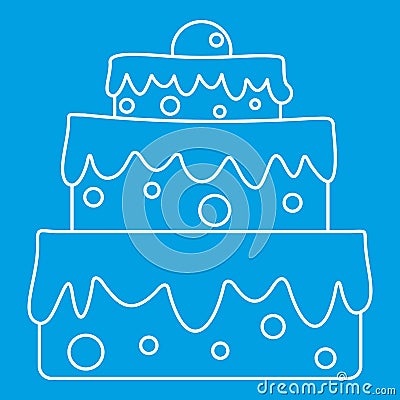 Celebratory cake icon, outline style Vector Illustration