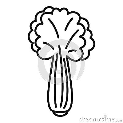 Celery salad icon, outline style Vector Illustration