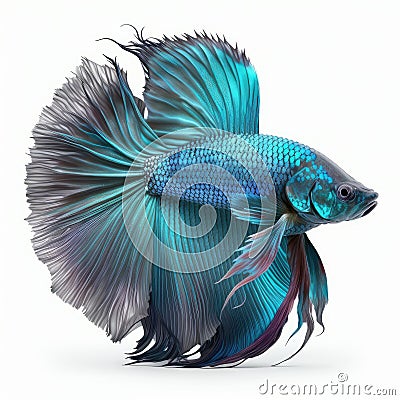 Celeste Betta Fish. Isolated on White Background. Stock Photo