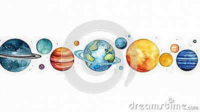 A celestial ballet of planets in vivid hues Stock Photo