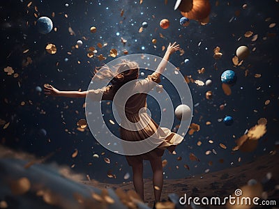 Celestial Descent: Captivating Journey Through the Cosmos Stock Photo