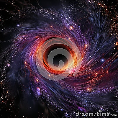 Celestial Gravitons: Merging into the Heart of Black Holes Stock Photo