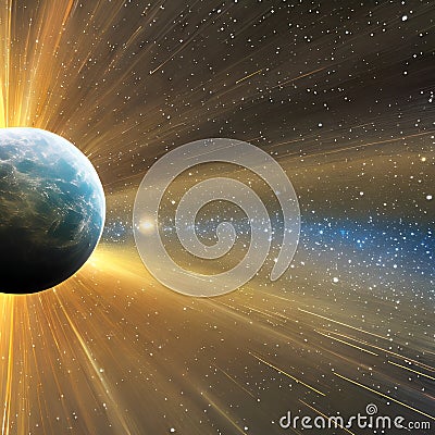 1914 Celestial Planetary System: A celestial and captivating background featuring a planetary system with orbiting planets, cosm Stock Photo