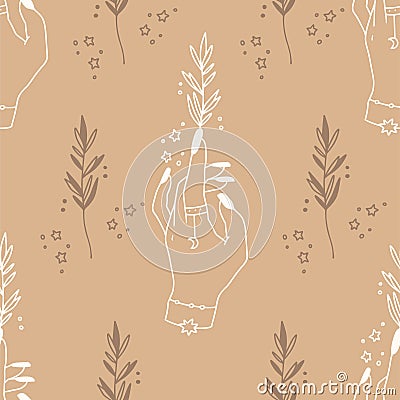 Celestial seamless pattern Vector Illustration