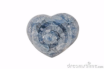 Celestine Heart, Natural Geode sky-blue Stock Photo