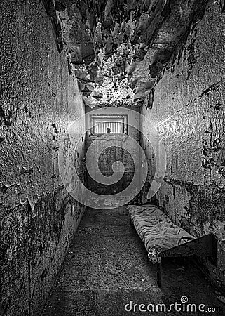 Old Joliet Prison death row cell Editorial Stock Photo