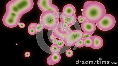 Cell division or cloning cells. Design. Abstract process of cells dividing under the microscope, concept of science and Stock Photo