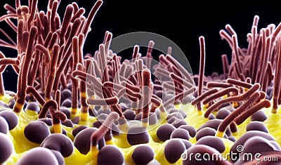 cell life, abstract scientific illustration Cartoon Illustration