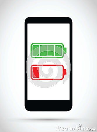 Cell mobile phone battery charging icon Vector Illustration