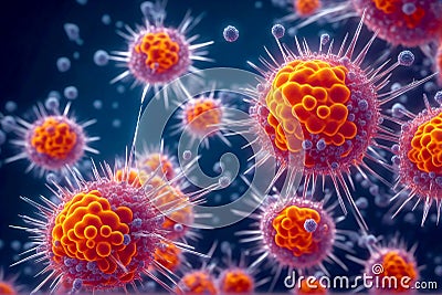 Cell at the nano level: Showing how these structures work together Stock Photo