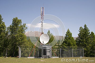 Cell phone antenna tower Stock Photo