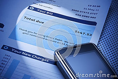 Cell Phone Bill Stock Photo