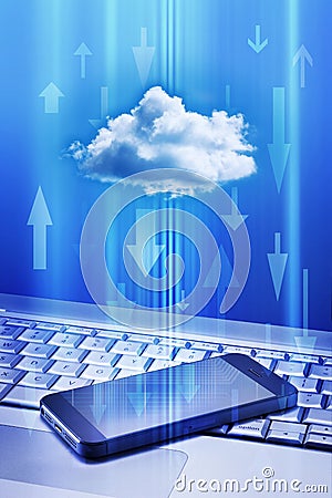 Cell Phone Cloud Technology Stock Photo