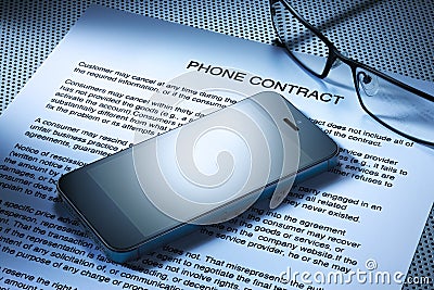 Cell Phone Contract Stock Photo