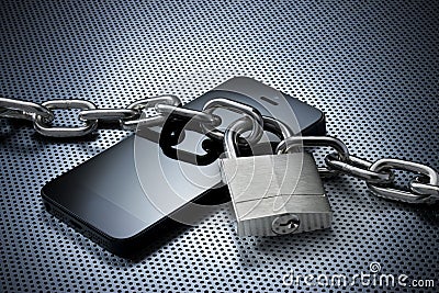 Cell Mobile Phone Security Locked Stock Photo