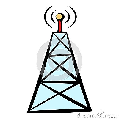Cell phone tower icon, icon cartoon Vector Illustration
