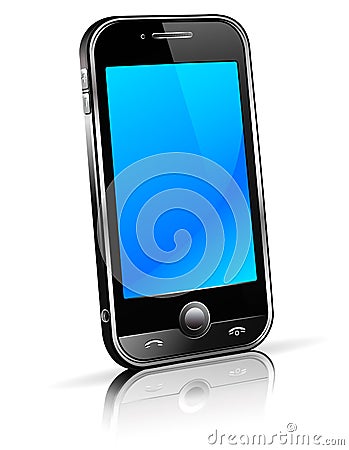 Cell Smart Mobile Phone 3D Vector Illustration