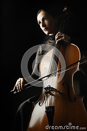 Cello cellist player classical musician Stock Photo