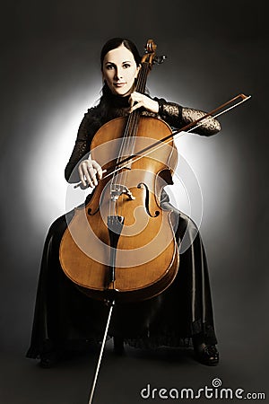 Cello classical musician cellist. Stock Photo