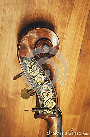 Cello details classic Musical instrument Stock Photo