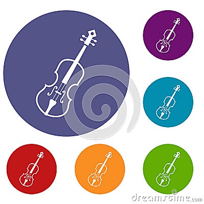 Cello icons set Vector Illustration