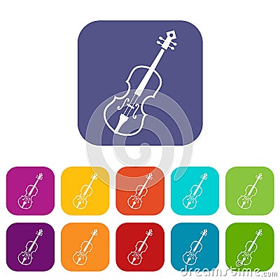 Cello icons set Vector Illustration