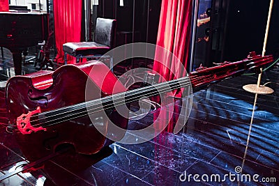 Cello Music instruments on a stage Stock Photo