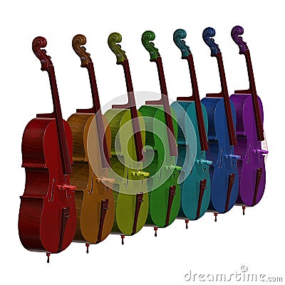 Cello musical instrument 3d illustration Cartoon Illustration