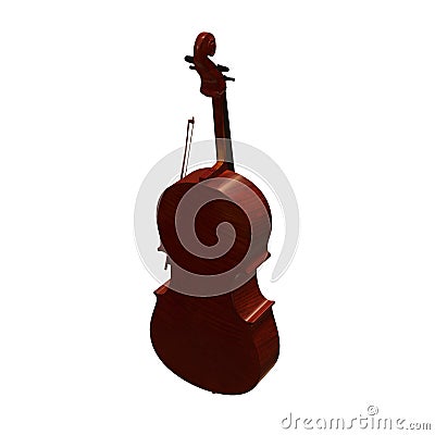 Cello musical instrument 3d illustration Cartoon Illustration