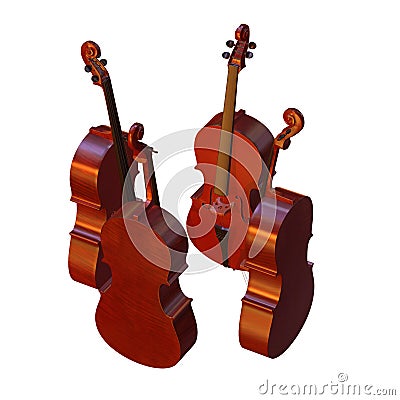 Cello musical instrument 3d illustration Cartoon Illustration