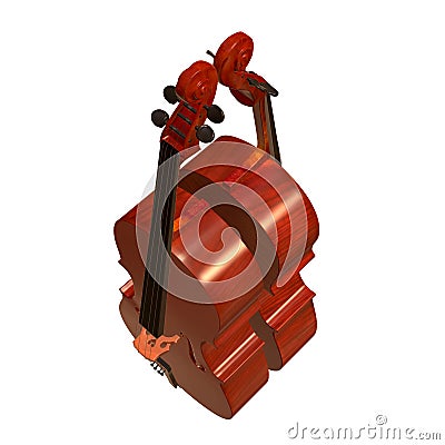 Cello musical instrument 3d illustration Cartoon Illustration