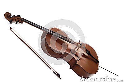 Cello musical instruments isolated on white Stock Photo