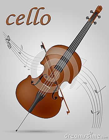 Cello musical instruments stock vector illustration Vector Illustration